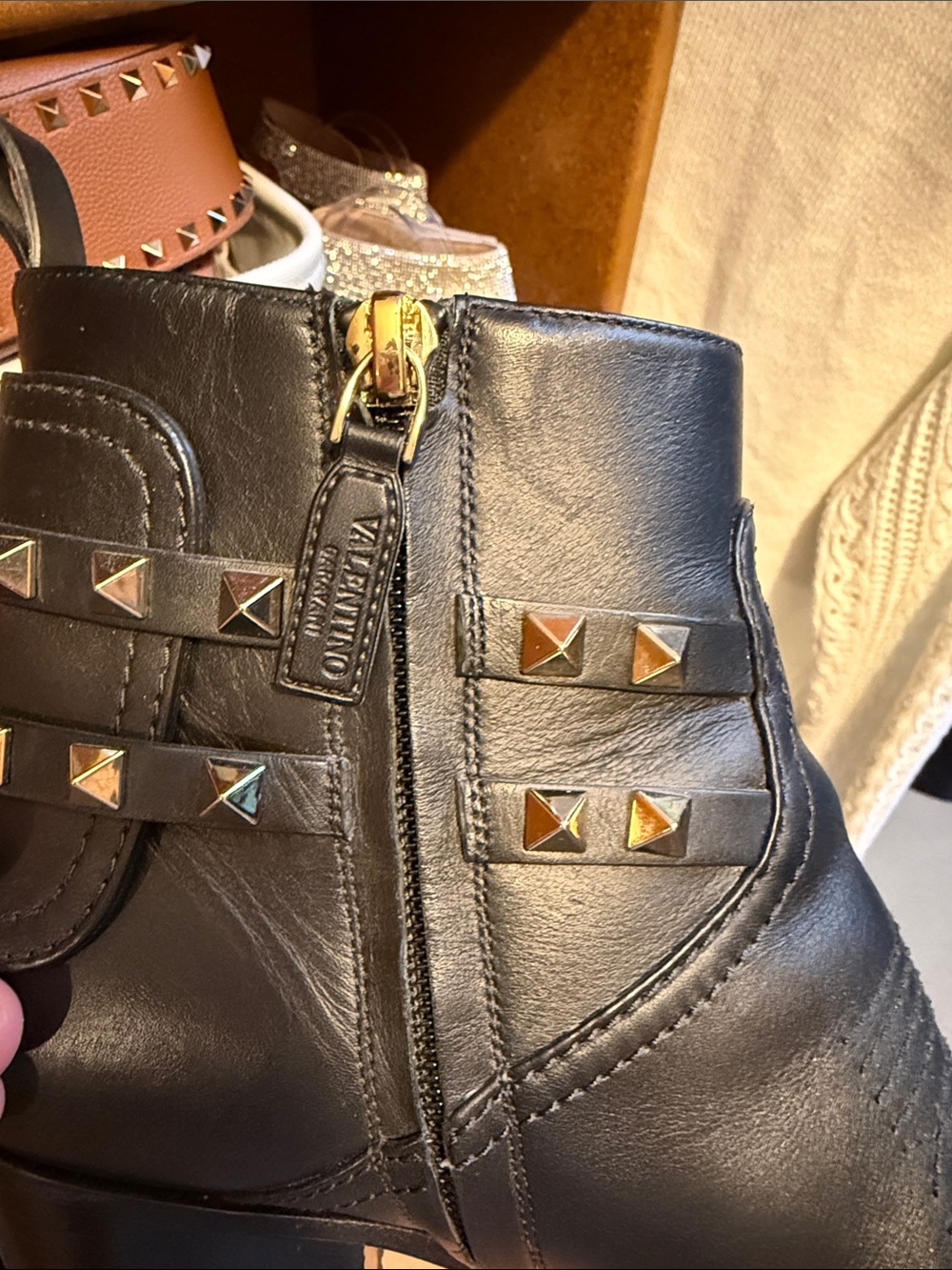 Valentino Rock Stud Western Ankle Booties Size 40 - Picture 12 of 13